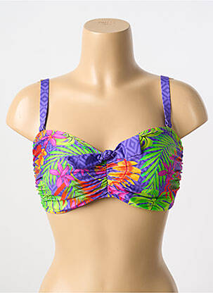 Haut de maillot de bain stretch haut soutien-gorge emboitant violet ANTIGEL femme