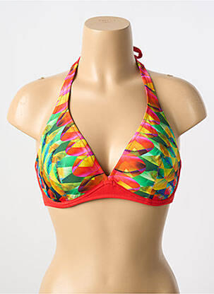 Haut de maillot de bain stretch haut soutien-gorge emboitant rouge ANTIGEL femme