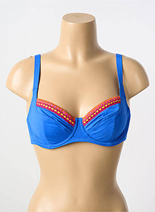 Haut de maillot de bain stretch haut soutien-gorge emboitant bleu ANTIGEL femme