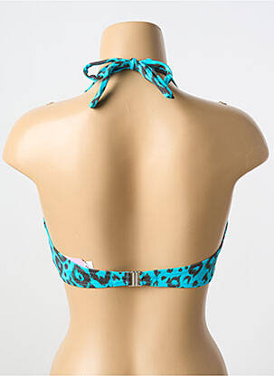 Haut de maillot de bain stretch haut soutien-gorge balconnet bleu ANTIGEL femme