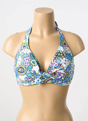Haut de maillot de bain stretch haut soutien-gorge emboitant bleu ANTIGEL femme