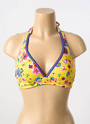 Haut de maillot de bain stretch haut soutien-gorge emboitant jaune ANTIGEL femme