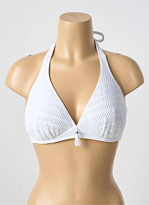 Haut de maillot de bain stretch haut soutien-gorge emboitant blanc ANTIGEL femme