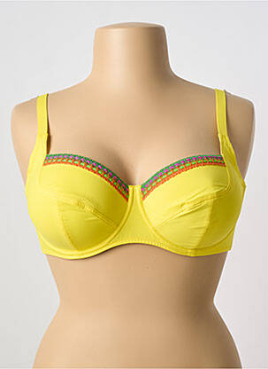 Haut de maillot de bain stretch haut soutien-gorge balconnet jaune ANTIGEL femme