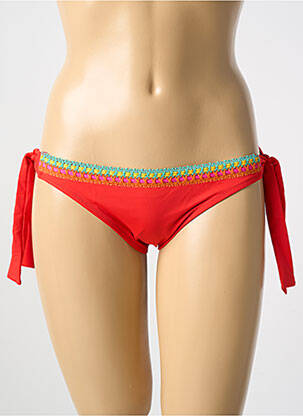 Bas de maillot de bain tissage satiné bikini rouge ANTIGEL femme