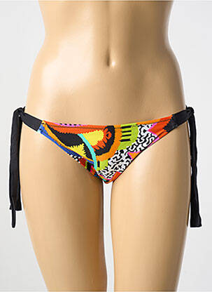 Bas de maillot de bain imprimé fantaisie bikini noir ANTIGEL femme