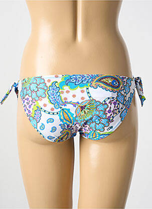 Bas de maillot de bain tissage satiné bikini bleu ANTIGEL femme
