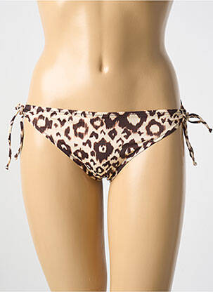 Bas de maillot de bain effet matière satinée bikini beige ANTIGEL femme