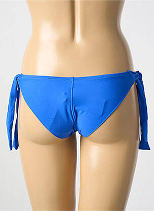 Bas de maillot de bain tissage satiné bikini bleu ANTIGEL femme