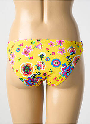 Bas de maillot de bain imprimé fleurs culotte jaune ANTIGEL femme
