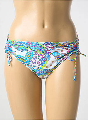 Bas de maillot de bain effet matière satinée culotte bleu ANTIGEL femme
