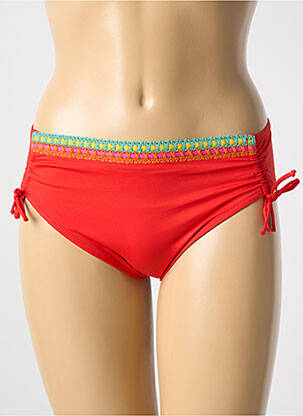 Bas de maillot de bain tissage satiné culotte rouge ANTIGEL femme