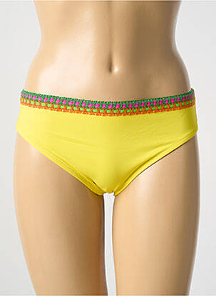 Bas de maillot de bain tissage satiné culotte jaune ANTIGEL femme