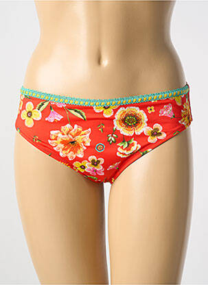 Bas de maillot de bain imprimé fleurs culotte rouge ANTIGEL femme