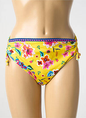 Bas de maillot de bain imprimé fleurs culotte jaune ANTIGEL femme