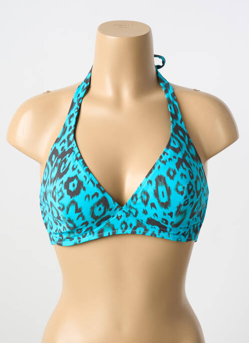 Haut de maillot de bain stretch haut soutien-gorge balconnet bleu ANTIGEL femme
