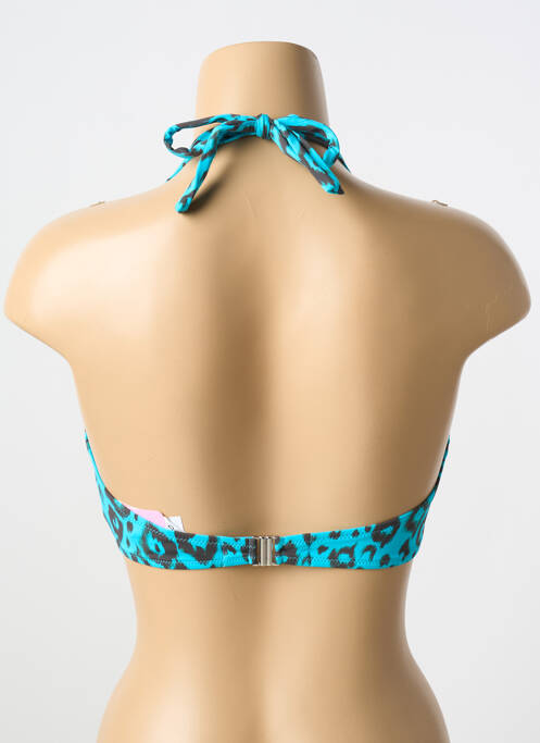 Haut de maillot de bain stretch haut soutien-gorge balconnet bleu ANTIGEL femme