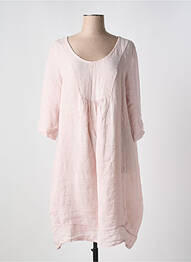 Robe mi-longue manches 3/4 manches 3/4 rose JS MILLENIUM femme