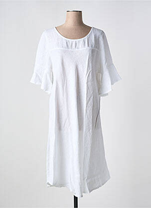 Robe mi-longue manches courtes manches courtes blanc J S MILLENIUM femme