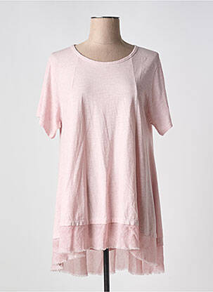 Robe courte manches courtes manches courtes rose J S MILLENIUM femme