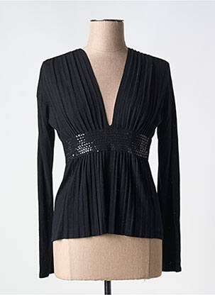Pull coupe cintrée manches longues noir ZARA femme