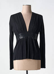 Pull coupe cintrée manches longues noir ZARA femme