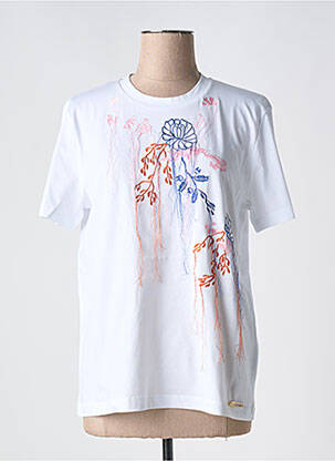 T-shirt coupe droite manches courtes blanc JOHN GALLIANO femme