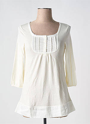 T-shirt stretch manches 3/4 blanc H&M femme