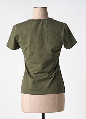 T-shirt sérigraphie floquée manches courtes vert GALLIANO femme