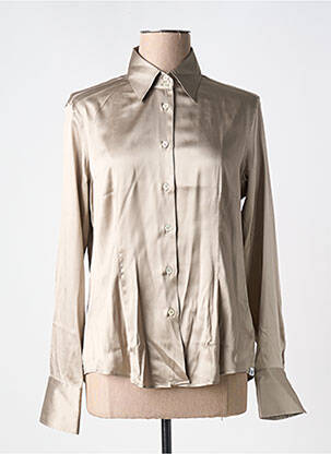 Chemisier coupe cintrée manches longues beige CALIBAN femme