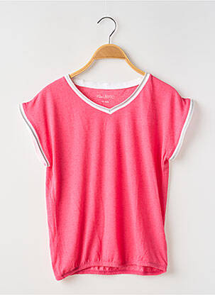 T-shirt stretch manches courtes rose MISS LIBERTO fille