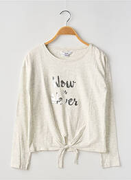 T-shirt coupe droite manches longues gris LA HALLE fille