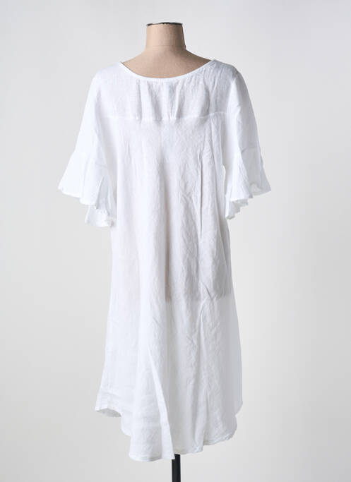 Robe mi-longue manches courtes manches courtes blanc JS MILLENIUM femme