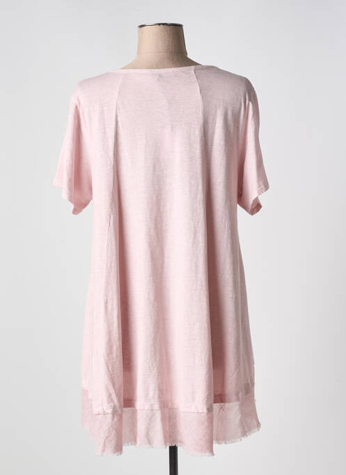 Robe courte manches courtes manches courtes rose JS MILLENIUM femme