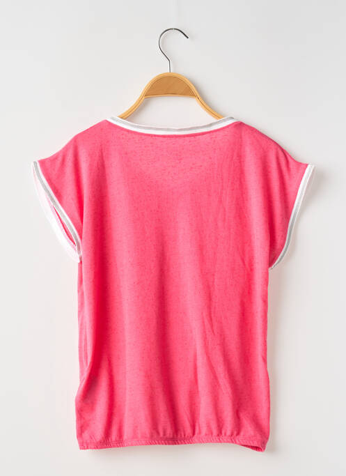 T-shirt stretch manches courtes rose MISS LIBERTO fille