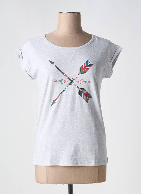 T-shirt gris MISS LIBERTO pour femme