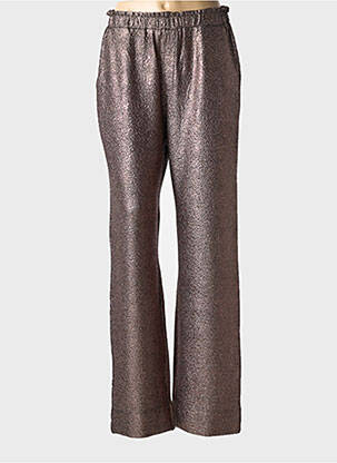 Pantalon droit stretch taille normale marron ANGE femme