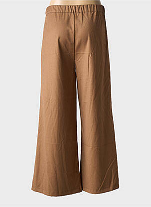 Pantalon large tissage popeline taille normale marron MIYA femme