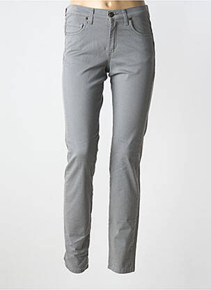 Pantalon slim tissage popeline taille normale gris LCDN femme