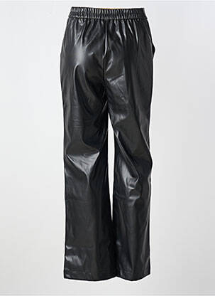 Pantalon droit fermeture zippée sous rabat boutonné taille normale noir ANGE femme