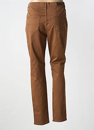 Pantalon slim tissage popeline taille normale marron LCDN femme