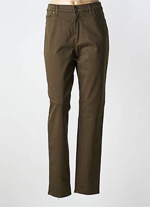 Pantalon slim tissage popeline taille normale vert LCDN femme