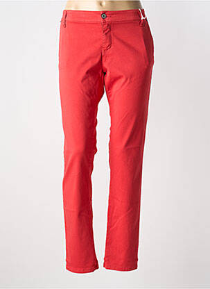 Pantalon slim tissage popeline taille normale rouge PLEASE femme