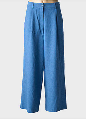 Pantalon large fermeture zippée sous rabat boutonné taille normale bleu B.YOUNG femme