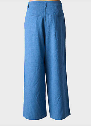 Pantalon large tissage popeline taille normale bleu B.YOUNG femme