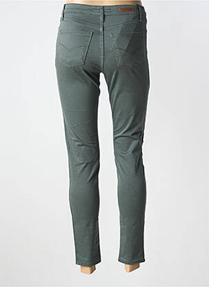 Pantalon slim tissage popeline taille normale vert LCDN femme
