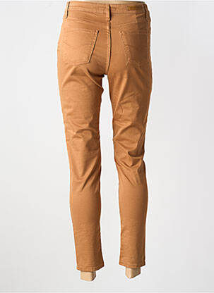 Pantalon slim tissage popeline taille normale marron LCDN femme