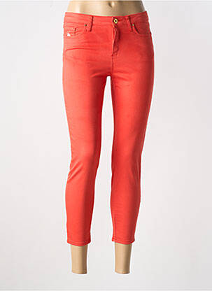 Pantalon 7/8 stretch taille normale orange LCDN femme