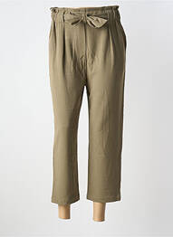 Pantalon 7/8 stretch taille normale vert ORFEO femme
