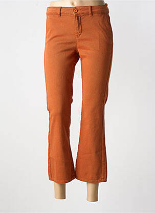 Pantalon 7/8 stretch taille normale orange HAPPY femme